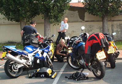 Motor bikes, taking a break